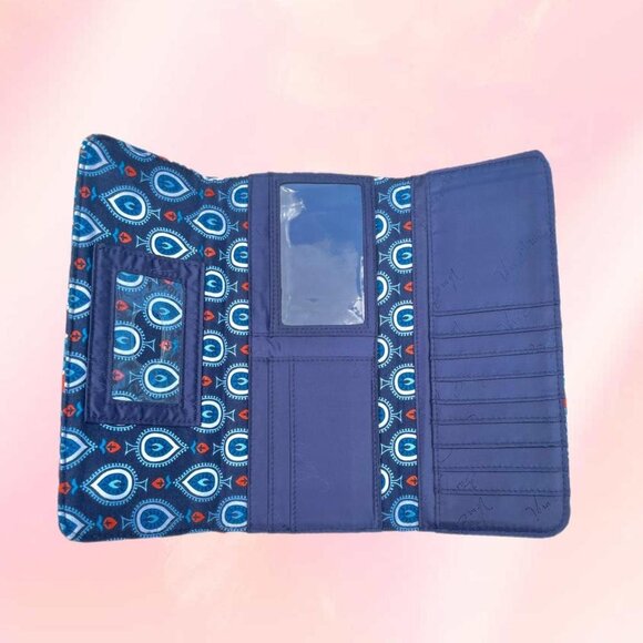 Vera Bradley blue Marrakesh Large Trifold Wallet - Picture 4 of 4